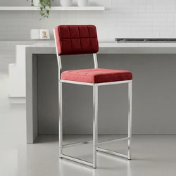 Hanah Home barska stolica Retro 66, bordo tkanina od poliestera i lana