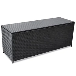 Vrtna kutija za pohranu crna 150 x 50 x 60 cm poliratan