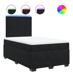Vidaxl Box spring postelja z vzmetnico črna 120x190 cm žamet