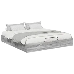 Vidaxl Ottomanska postelja Siva Sonoma 203 x 180 x 25 cm