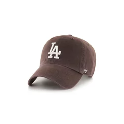 Bombažna bejzbolska kapa 47brand Mlb Los Angeles Dodgers rjava barva