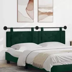 vidaXL Visoki naslon za glavo Temno zelena 190 x 55 x 5 cm Žamet