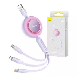 BASEUS Kabel BASEUS Bright Mirror 3 USB-A–micro USB/Lightning/USB-C, 1,1 m (vijoličen)