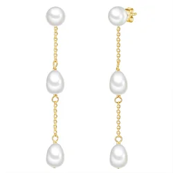 Valero Pearls Uhani zlato-rumena/biserno bela