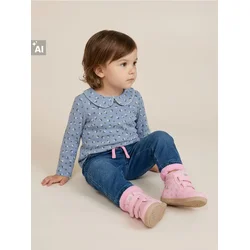 Sinsay - Pamučna bluza sa ukrasnom kragnom i cvetnim motivom - grey blue