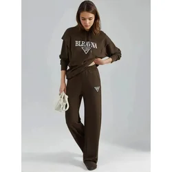 Lady Bersan Obleka za doma Zweiteiliges Set temno rjava