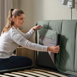 TÄLLASEN Tapecirani okvir kreveta, Kulsta sivozelena/Leirsund, 160x200 cm