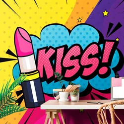 Tapeta pop art rdečilo – KISS! - 392x264