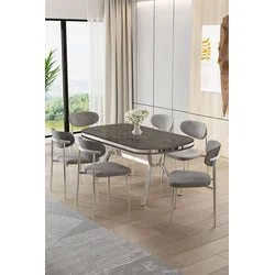 Hanah Home Trpezarijski set, 7 komada, Sivi