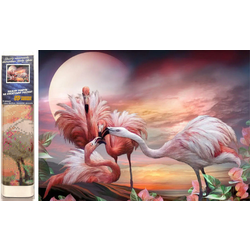 Norimpex - Puzzle Dijamantna slika: Ružičasti flamingosi 30x40cm - 1 - 39 dijelova
