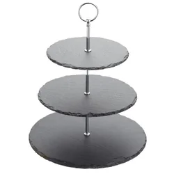 3-tiered platter, slate, 28.5 x 34.5 cm - Artesa