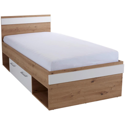 Krevet Box 90 90/200 cm , bela, hrast artisan