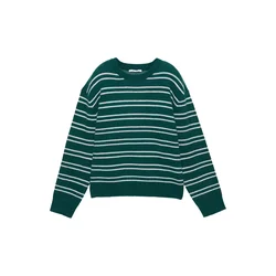 Pull&Bear Pulover temno zelena/bela