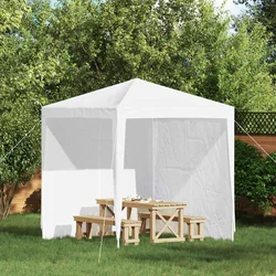 Zid šatora za zabavu 2 pcs Bijela 200 x 195 cm PE i čelik