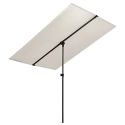 Vrtni suncobran s aluminijskim stupom 2 x 1,5 m pješčano bijeli