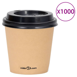 vidaXL Papirnate čaše za kavu s poklopcima 120 ml 1000 kom smeđe
