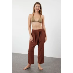 Trendyol Brown Woven Muslin Trousers