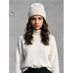 Sinsay - Rebrasta beanie kapa - krem