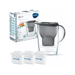 Vrč za filtriranje vode BRITA Marella, 2,4l, s tri filtera, sivi