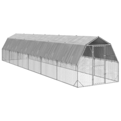 Kavez za kokoši s krovom 2,5x12x2,25 m pocinčani čelik