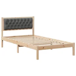 Vidaxl Konstrukcija postelje z vzglavjem Temno siva 100 x 200 cm