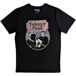 Johnny Cash Walking Guitar & Front On Black XL Majica