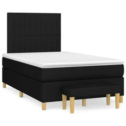 Vidaxl Box spring postelja z vzmetnico črna 120x190 cm blago