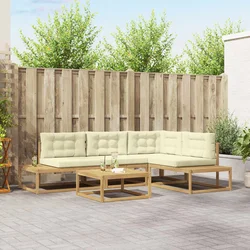 Set vanjskih sofa 5 kom. Bijela Poliester