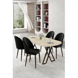 Hanah Home Trpezarijski set, 5 komada, Crni