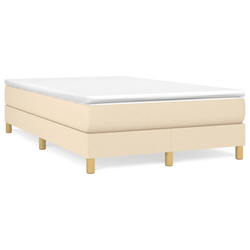vidaXL Box spring postelja z vzmetnico krem 120x190 cm blago