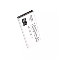 Denmen Eksterna baterija DP43, 10000mAh, PD 20W, QC3.0, 2x Type-C, USB-A, Bela