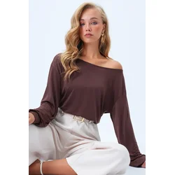 Trend Alacati Stili Ženska bluza Alc-X14393, Smeđa