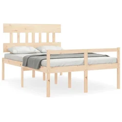 Vidaxl Postelja za starejše z vzglavjem 140x190 cm trdnega lesa