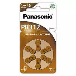 Panasonic - 6 kom Baterije za slušne aparate PR-312 1,4V