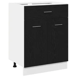Vidaxl Viseča omarica Črna Orehovina 60 x 46 x 81,5 cm Konstruiran les