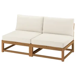 NÄMMARÖ Modularna sofa dvosed, napolju svetlosmeđe bajcovano/Frösön/Duvholmen bež, 162 cm
