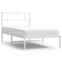 Vidaxl Kovinski posteljni okvir brez vzmetnice z vzglavjem 75x190 cm