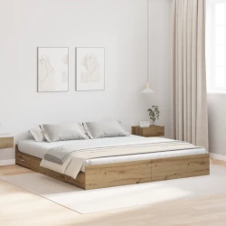 Krevet s ladicama s uzglavljem Umjetnički hrast 180 x 200 cm