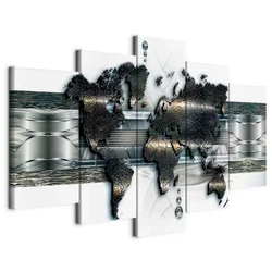 artgeist Slika Na Platnu Metal World Map