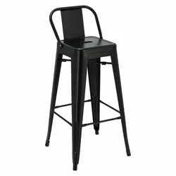 shumee Paris Nazaj kratek stolček 75cm črn insp. Tolix