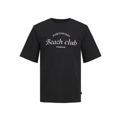 JACK & JONES Majica Ocean Club  črna / bela