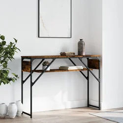Konzolni stol s policama boja hrasta 105x30x75 cm