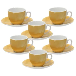 Tognana Set šoljica za kafu sa tacnama Colorplay, 6 komada, Žuti