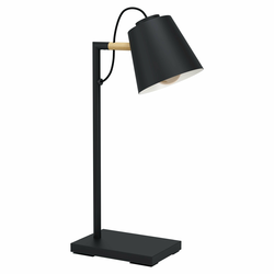 EGLO Stona lampa LACEY E14 48,5 cm crna/drvo 43613
