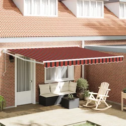 Skrovita tenda Žuta i narančasta 400 × 300 cm Tkanina i čelik