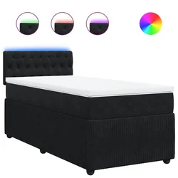Vidaxl Box spring postelja z vzmetnico črna 80x200 cm žamet
