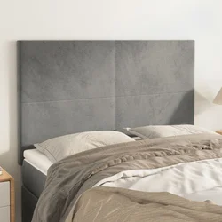 Uzglavlje svijetlosivo 144x5x118/128 cm baršunasto