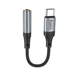 HOCO AUX adapter Type - C na Jack 3,5 mm LS36 12 cm crni