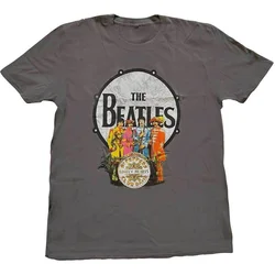 The Beatles Sgt Pepper & Drum Charcoal Grey XL Majica