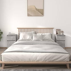 Noćni ormarići 2 kom siva boja betona 40x35x70 cm